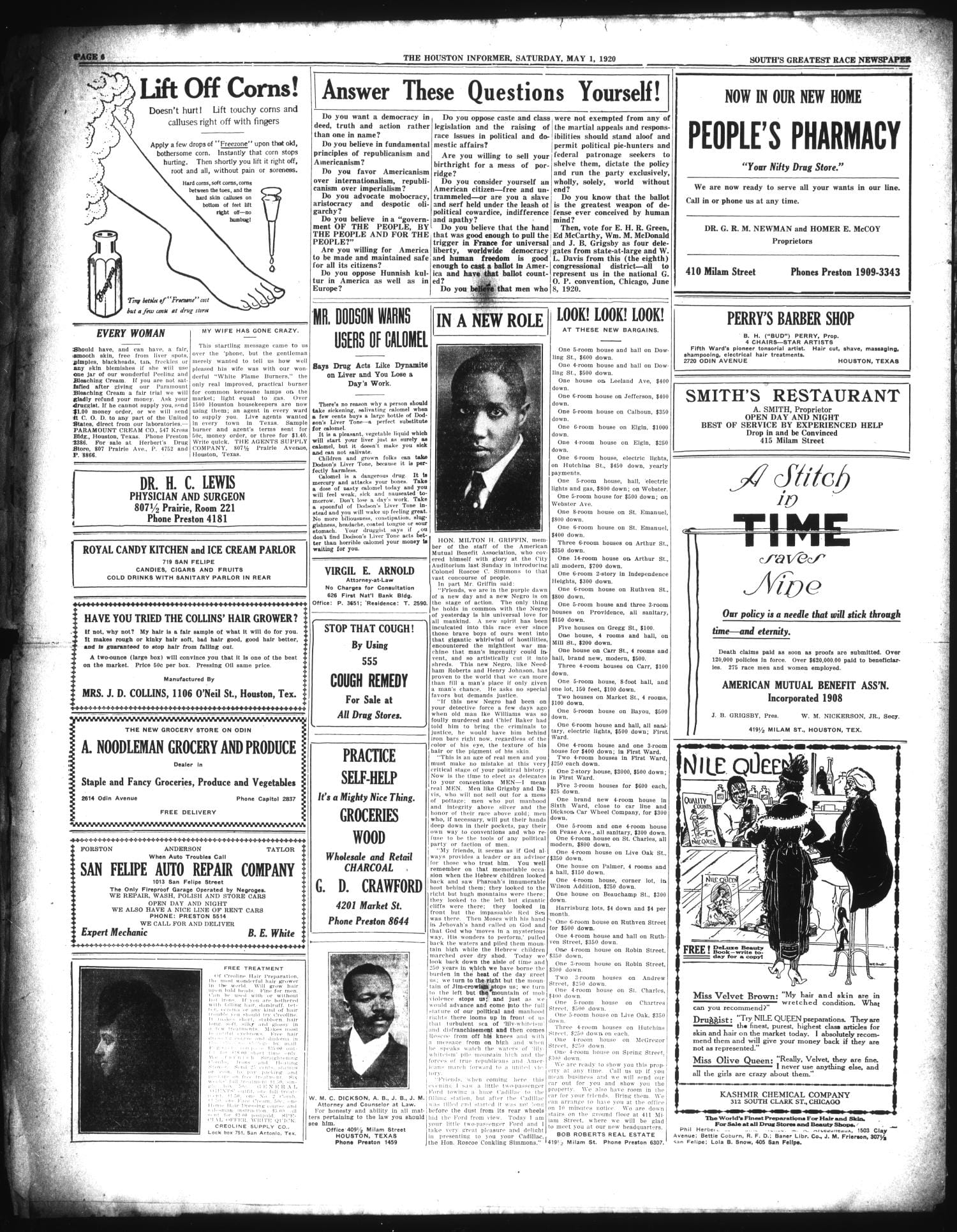 In a New Role, 1920