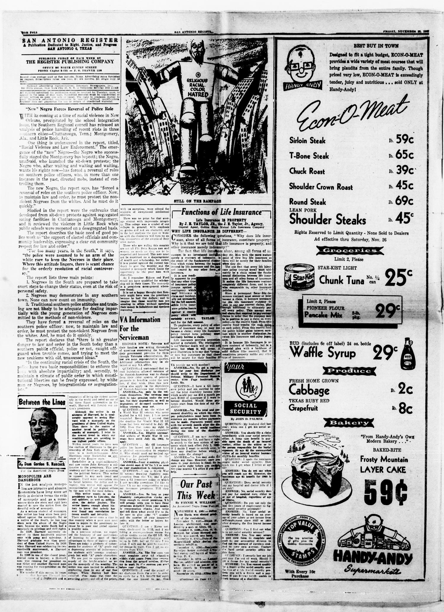 New Negro Forces Reversal of Police Role, 1960